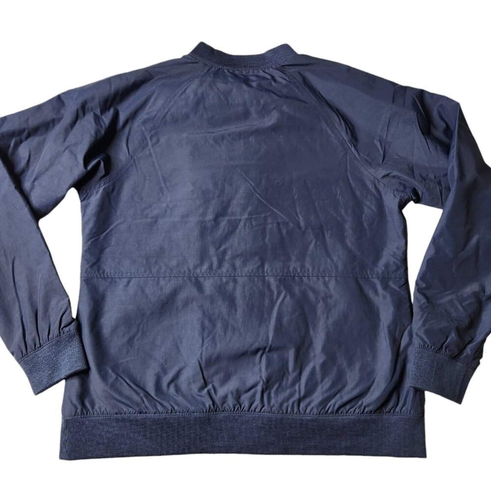 LL Bean Fleece Lined Nylon Jacket Mens Medium Blue Full Zip Size M - Picture 4 of 7